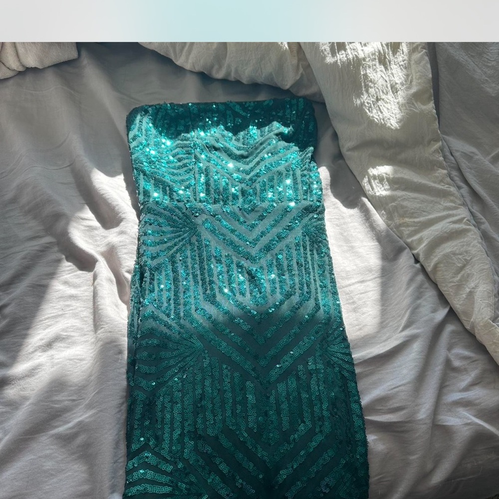 Windsor Teal Strapless Dress